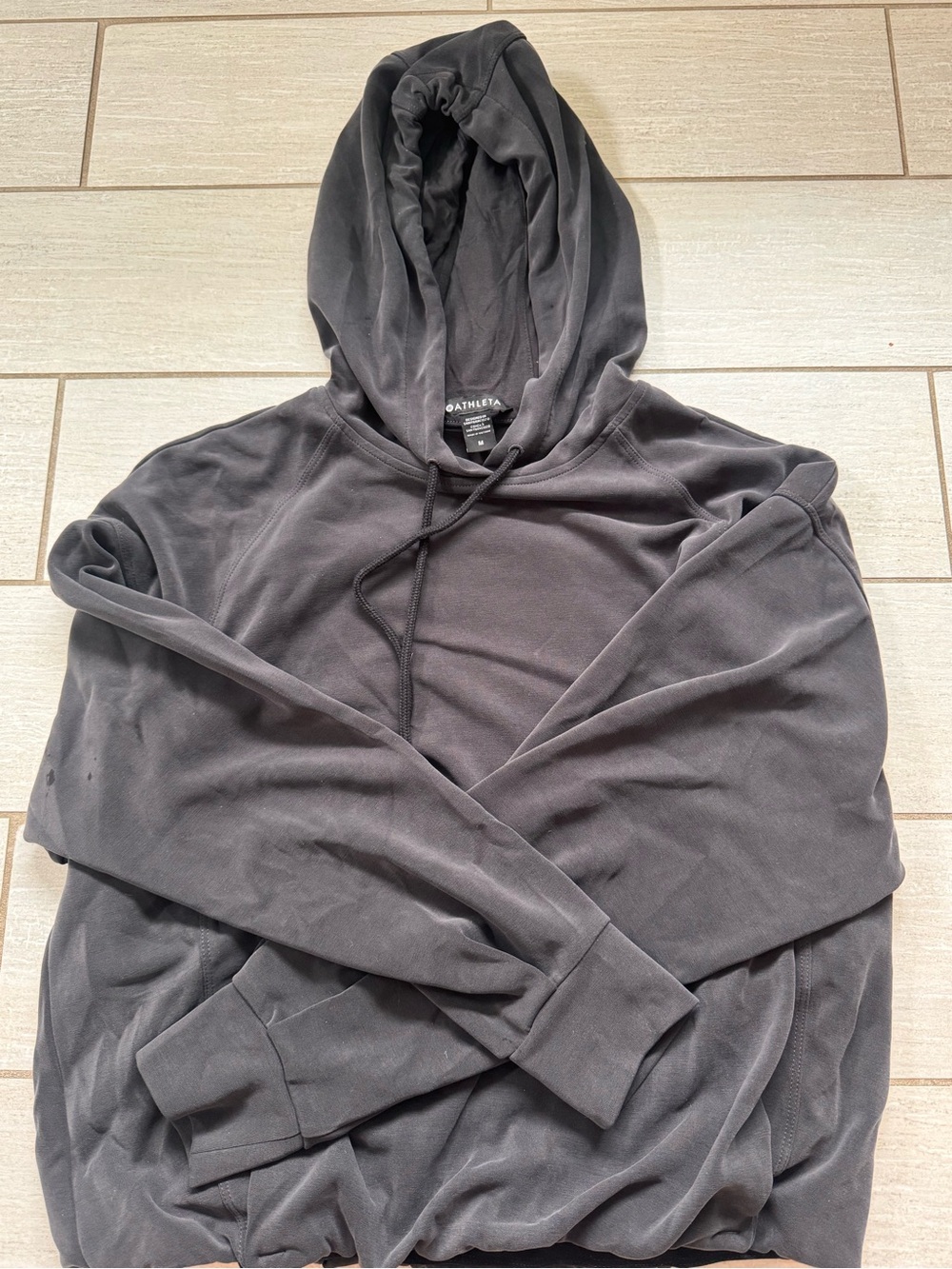 Athleta Women’s Charcoal Gray Hooded Pullover Sweatshirt